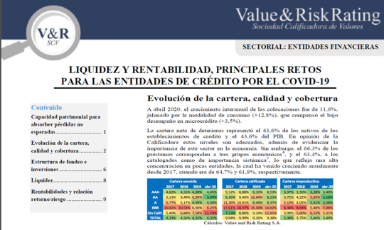 Crédito, cartera, reestructuración, mora, incumplimiento, calificación de cartera,
